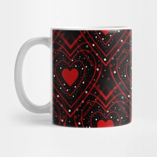 BLACK And Red Hearts Happy Valentines Day Mug